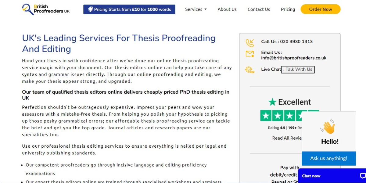 English Thesis Editing Services