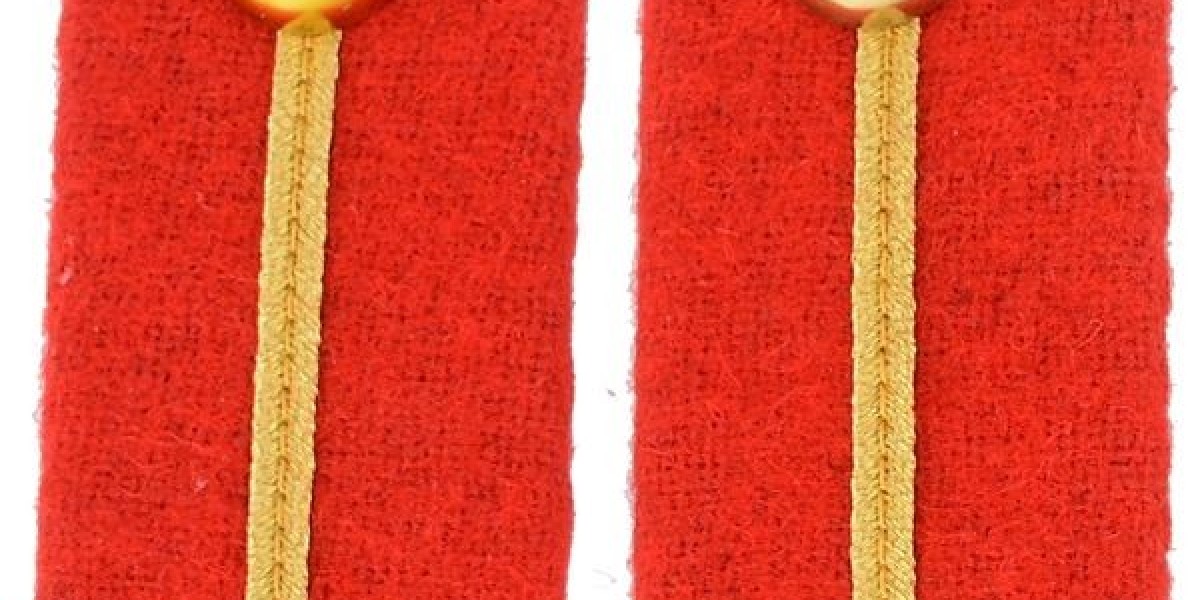 Gorget Collar Red Gold Russian Braid Dress Military Officer Collar Pair