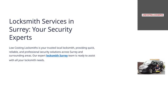 Expert Locksmith Services in Surrey - Your Trusted Solution | PPT