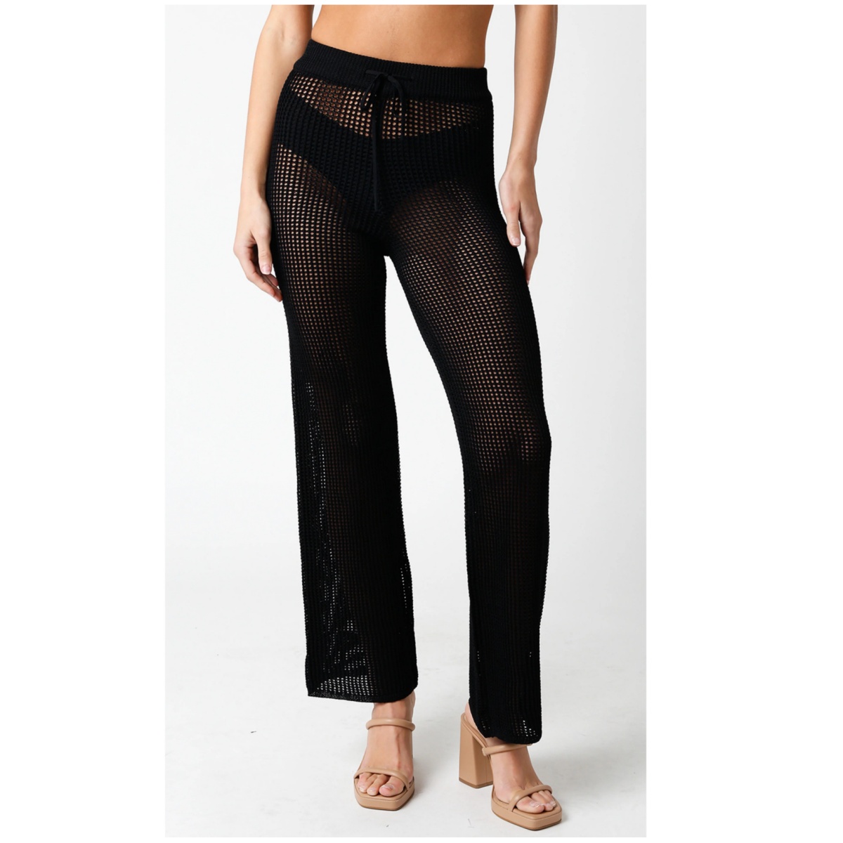 Black Crochet Pants